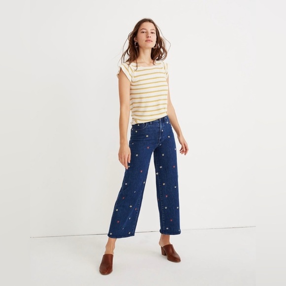 Madewell Flower Embroidered Jeans - Picture 1 of 9